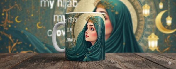 Islamic Hijab Crown Mug Tumbler Digital Download Wrap